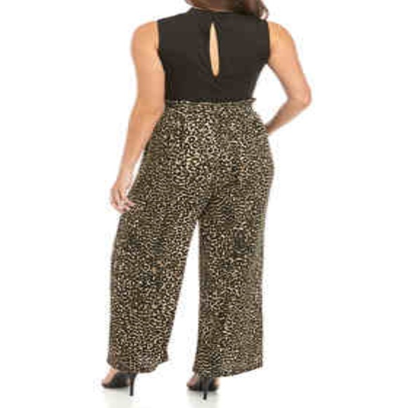 As U Wish Junior's Mock Neck Paper Bag Jumpsuit - Picture 1 of 4